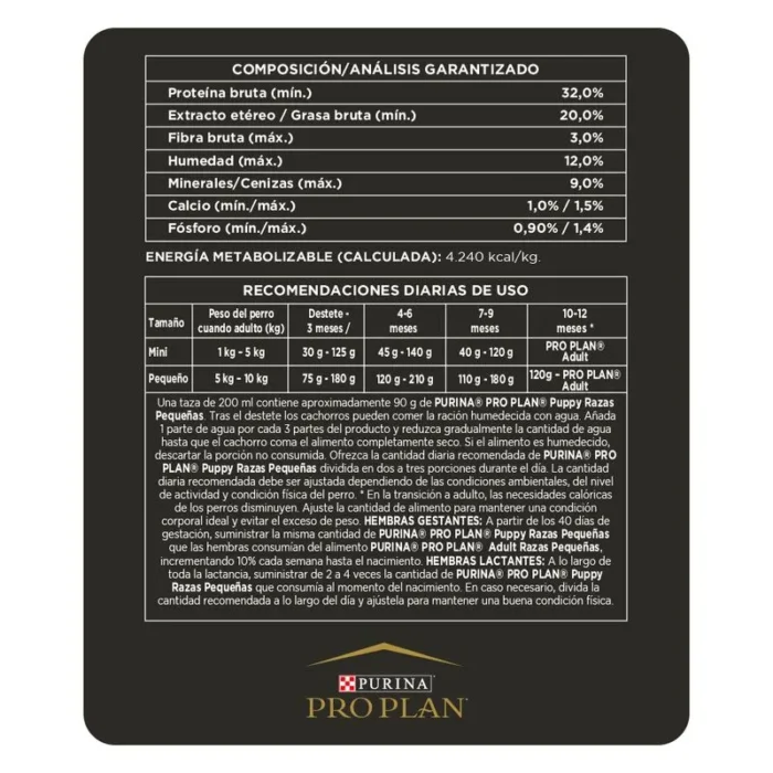 169379-800-auto PRO PLAN PUPPY RAZA PEQUEÑA X 7.5KG